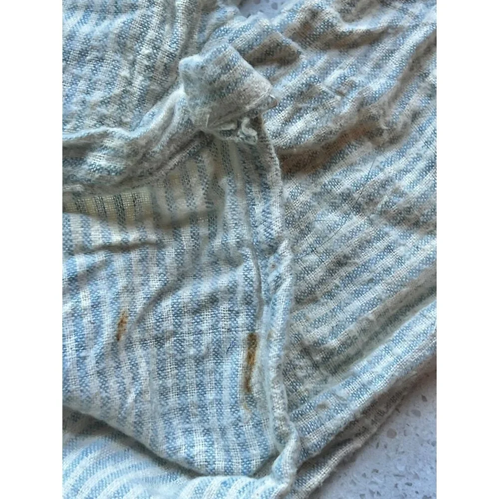 1950s Flannel Doll Pajamas Striped With Red Accents 2-Piece Set Button-Up Shirt